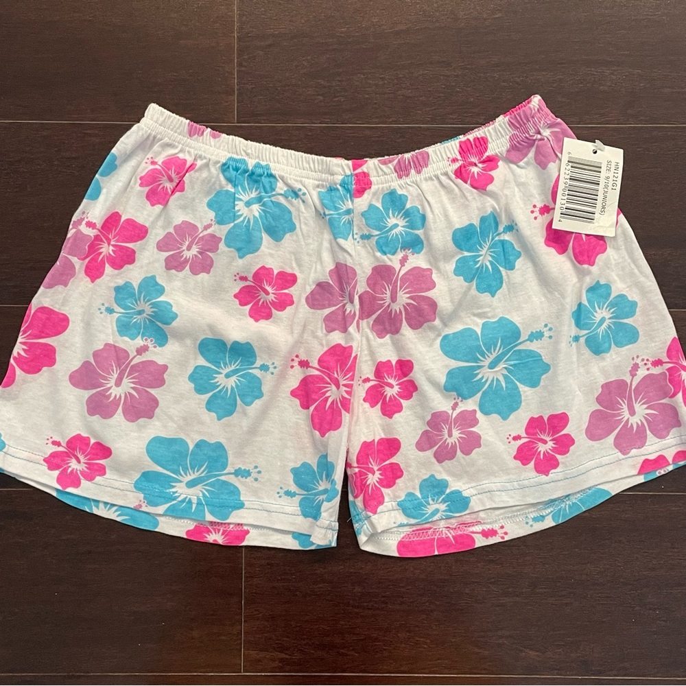 NWT Girls Pajamas Shorts Floral Pattern Junior Size 9/10